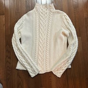 Mock neck cream sweater